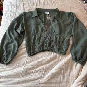 Le Lis Olive Button Down Shirt